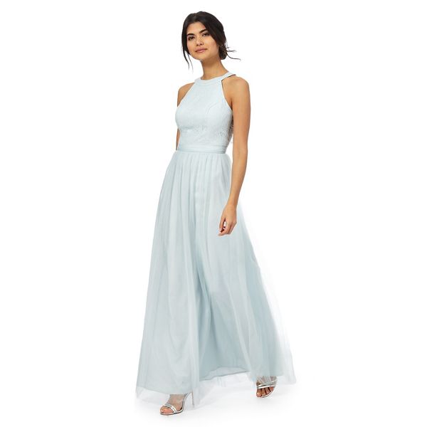 Chi Chi London Dresses - Light blue lace maxi dress