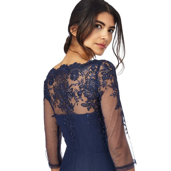 Fashion Chi Chi London Navy lace trim dress 1760101016 Outlet