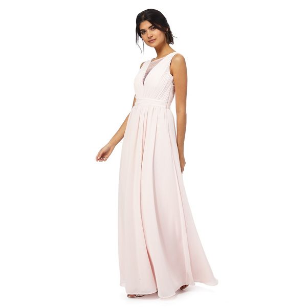 Chi Chi London Dresses - Pink diamante embellished maxi dress