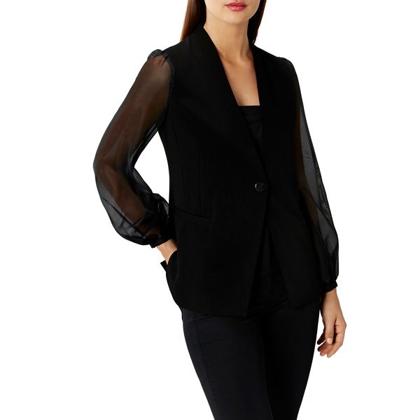 Coast Coats & Jackets - Black organza 'Olivia' long sleeve jacket