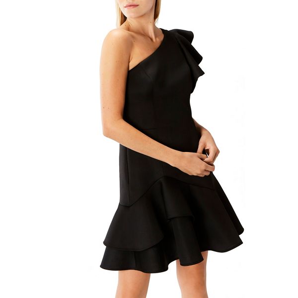 Coast Dresses - Black 'Madalina' asymmetric one shoulder dress