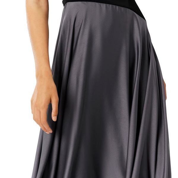 Outstanding Coast Black satin 'Lettie' asymmetric maxi dress 58607_01865580