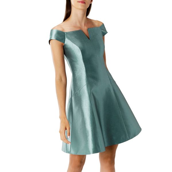 Coast Dresses - Green 'Armelle' Bardot Fit & Flare Dress