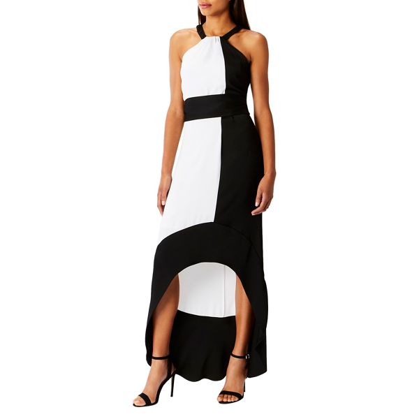 Latest Coast Monochrome crepe 'Char' halterneck maxi dress 58607_01852389 Outlet