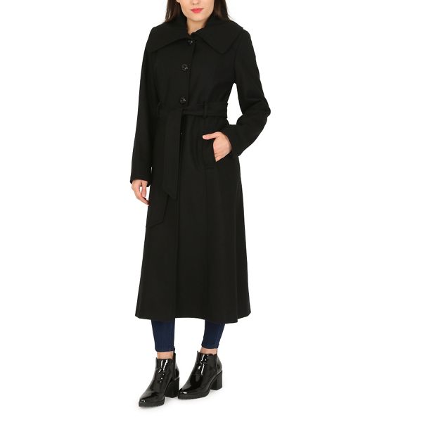 David Barry Coats & Jackets - Black full length collared coat