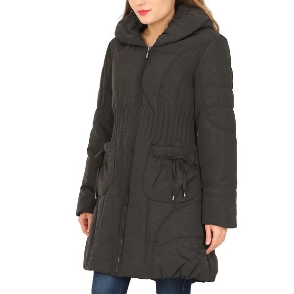 David Barry Coats & Jackets - Black quilted hooded coat