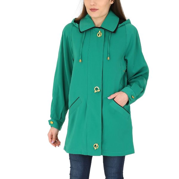 David Barry Coats & Jackets - Green faux silk rain jacket