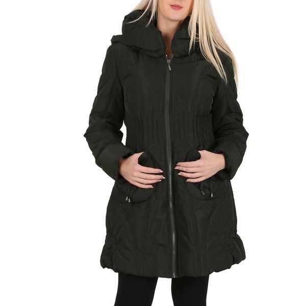 David Barry Coats & Jackets - Olive quilted hooded coat