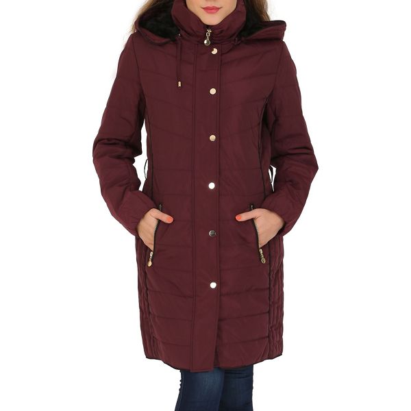 David Barry Coats & Jackets - Plum faux down quilted jacket
