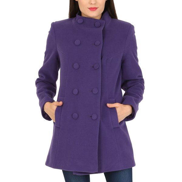 David Barry Coats & Jackets - Purple funnel neck jacket
