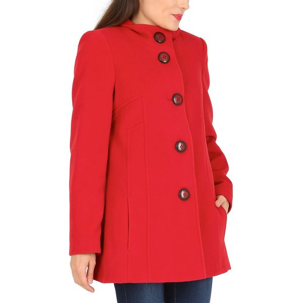 David Barry Coats & Jackets - Red funnel neck coat