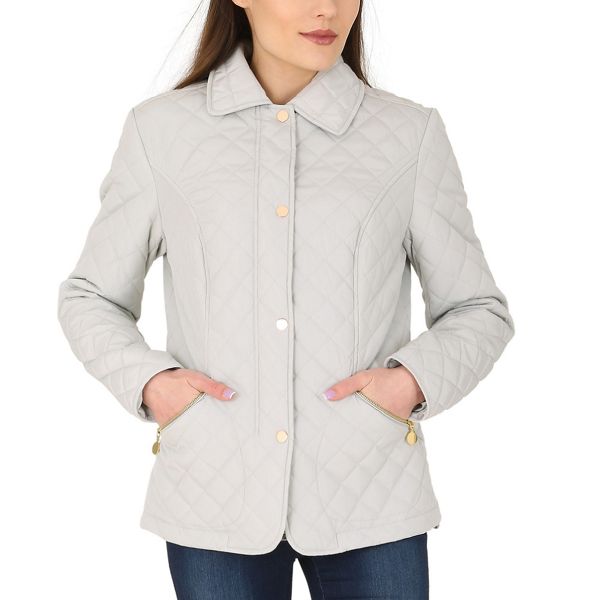 David Barry Coats & Jackets - Silver diamond quilted jacket