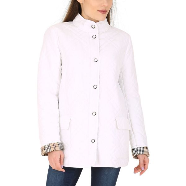 David Barry Coats & Jackets - White collarless popper jacket