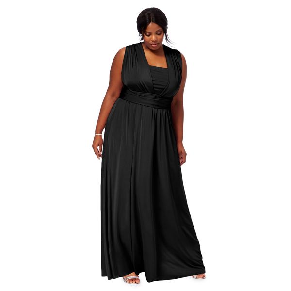 Debut Dresses - Black multiway plus size evening dress