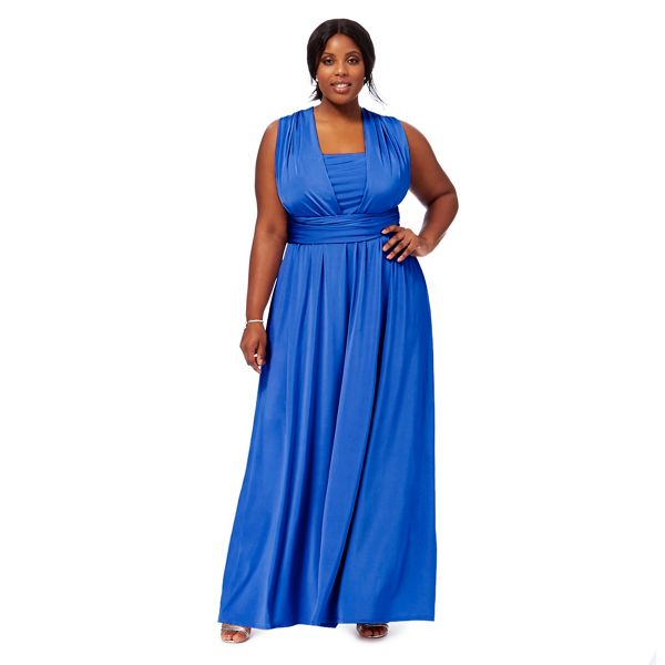 Debut Dresses - Blue multiway plus size evening dress
