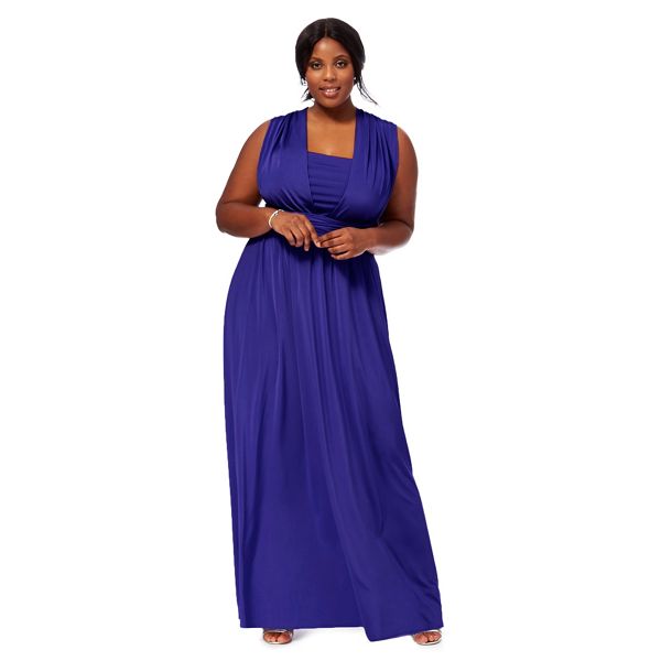 Debut Dresses - Blue multiway plus size evening dress