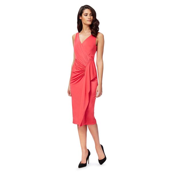 Debut Dresses - Bright pink 'Jaime' jersey wrap dress