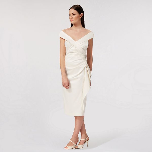 Debut Dresses - Ivory satin 'Samantha' v-neck wedding dress