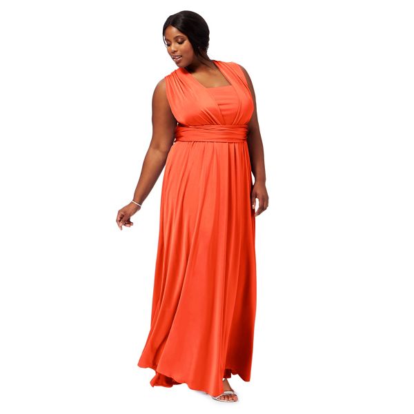 Debut Dresses - Orange multiway plus size evening dress