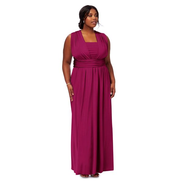 Debut Dresses - Pink multiway plus size evening dress