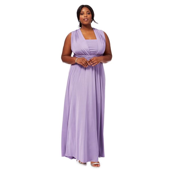 Debut Dresses - Purple multiway plus size full length evening dress