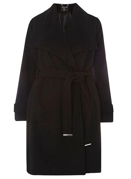 Dorothy Perkins Coats & Jackets - Curve black belted wrap coat