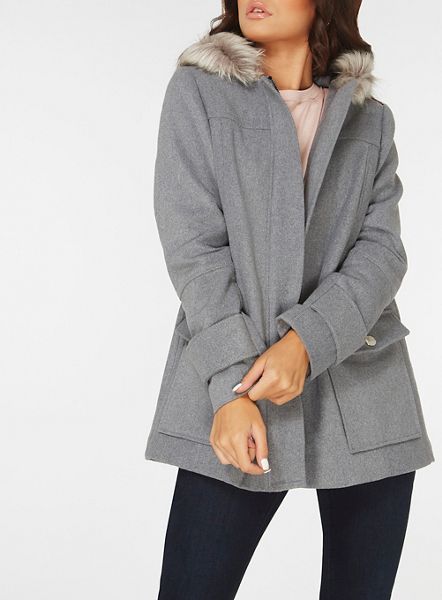 Dorothy Perkins Coats & Jackets - Grey utility duffle coat