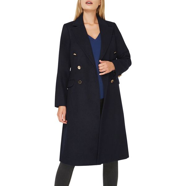 Outstanding Dorothy Perkins Navy double breasted button crombie coat 33678_98532430