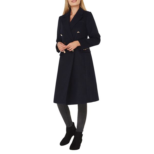 Dorothy Perkins Coats & Jackets - Navy double breasted button crombie coat