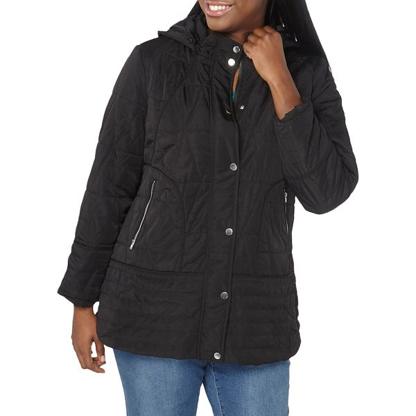 Timeless Evans Black quilted fur hood coat 62103_05J01YBLK