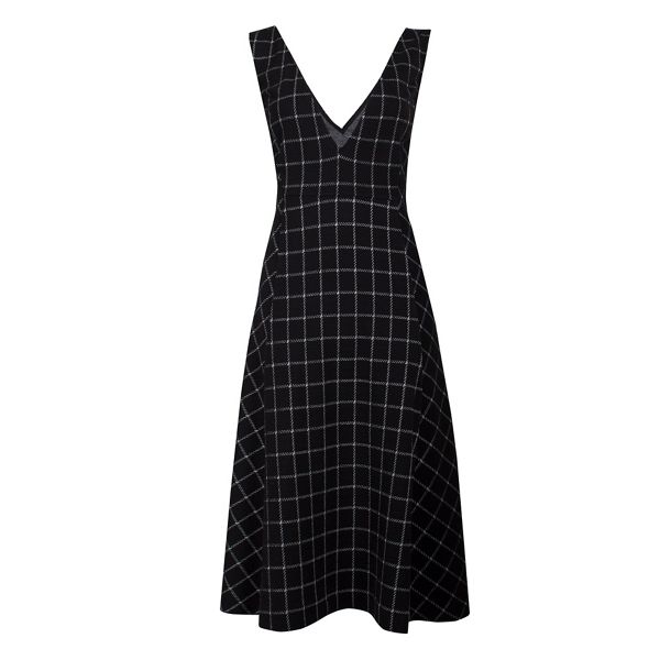 Fever Dresses - Black jersey 'Highlands' v-neck pinafore dress