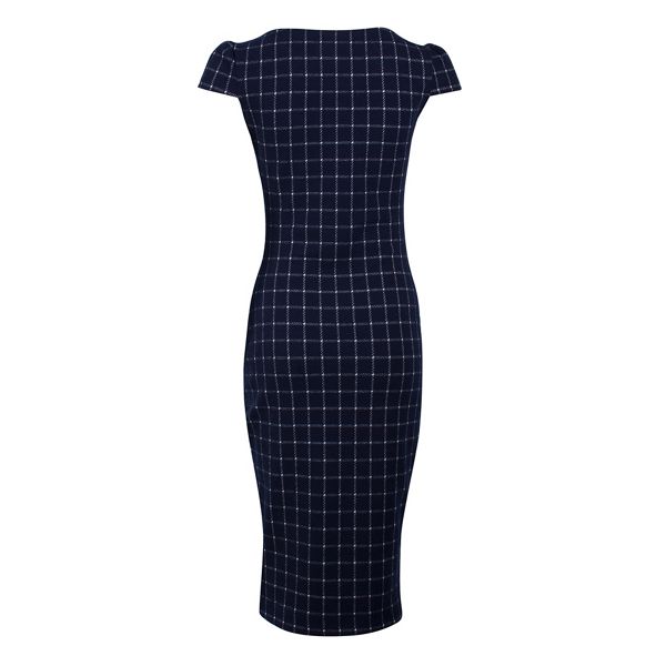 Designer Fever Blue jersey 'Highlands' knee length pencil dress 64592_HSRDR17W43