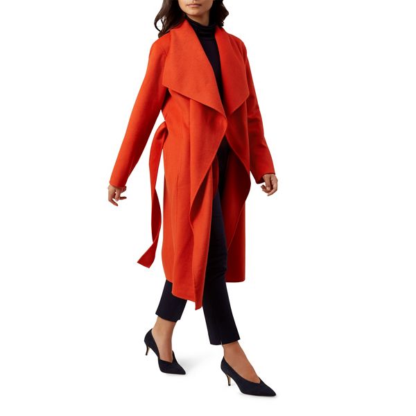 Hobbs Coats & Jackets - Orange 'Odelia' coat