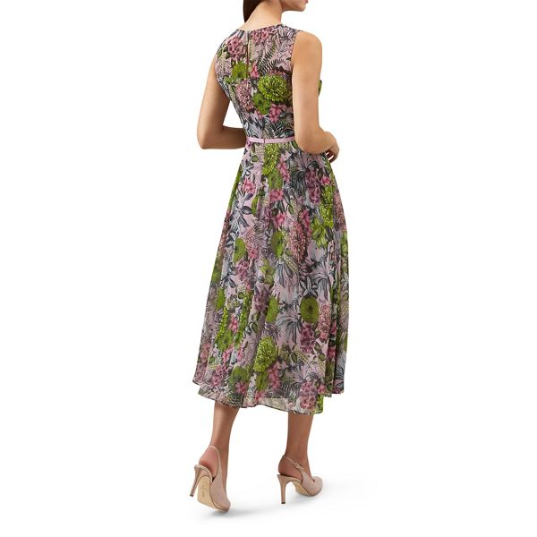 Hot Sale Hobbs Multicoloured floral print chiffon 'Georgie' midi tea dress 64104_58749 On Sale