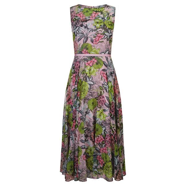 Hot Sale Hobbs Multicoloured floral print chiffon 'Georgie' midi tea dress 64104_58749 On Sale