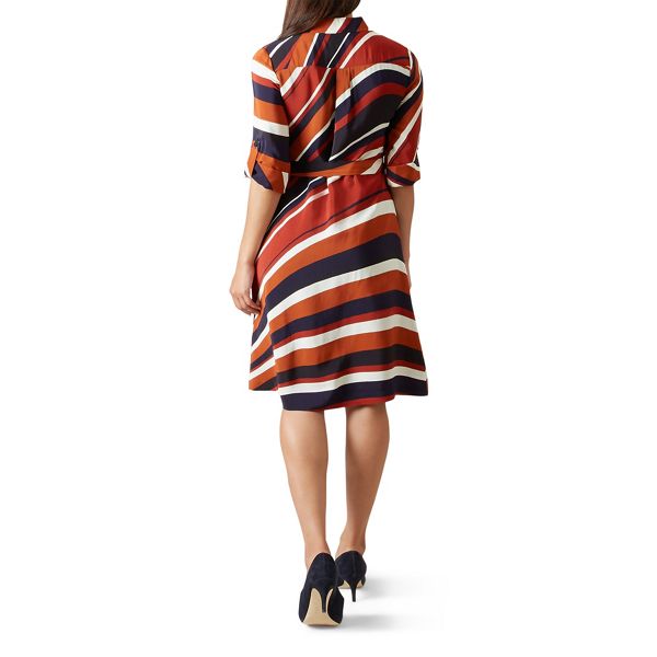 Stylish Hobbs Multicoloured striped 'Beatrice' knee length shirt dress 64104_59015