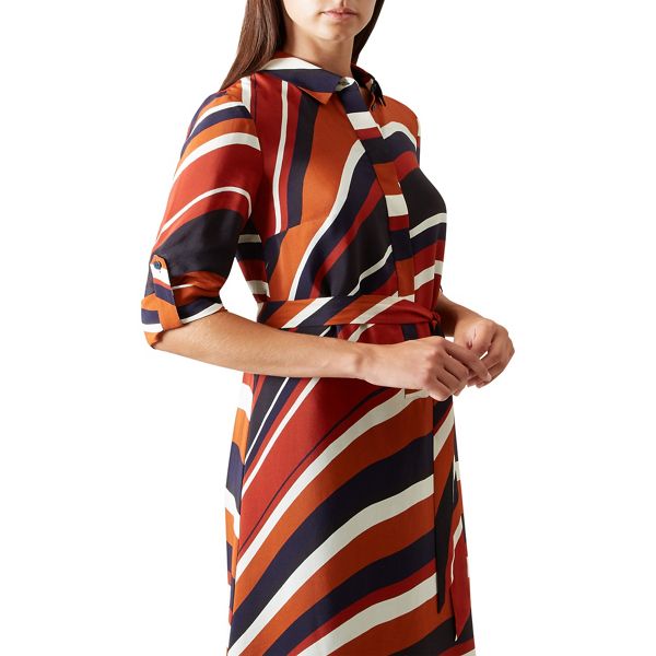 Stylish Hobbs Multicoloured striped 'Beatrice' knee length shirt dress 64104_59015