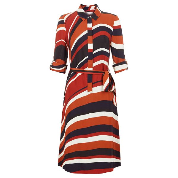 Stylish Hobbs Multicoloured striped 'Beatrice' knee length shirt dress 64104_59015