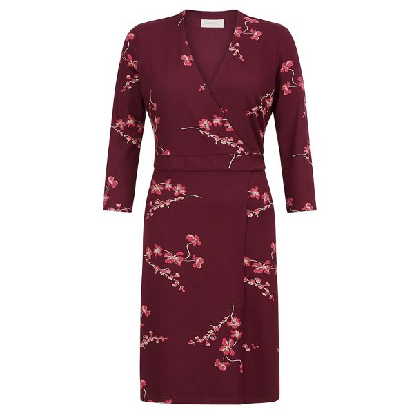 Latest Hobbs Red floral print jersey 'Sally' knee length wrap dress 64104_58781