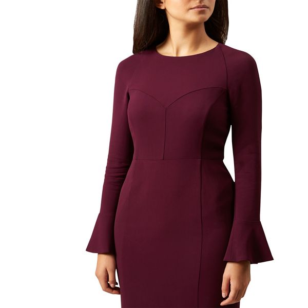 Latest Hobbs Red long sleeves 'Ruth' pencil dress 64104_59415