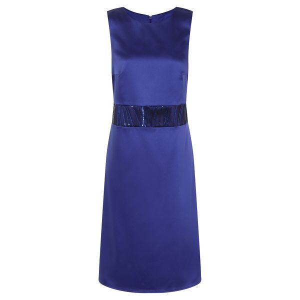 HotSquash Dresses - Blue Sequined waistband Dress in Clever Fabric