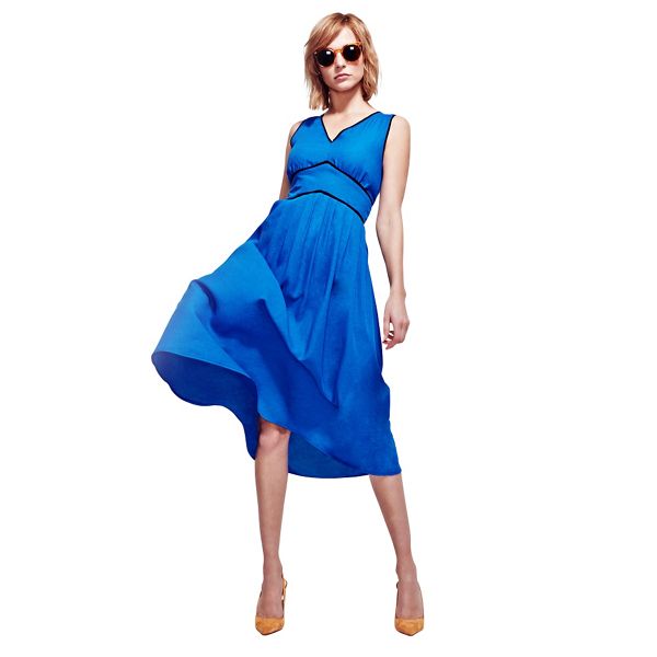 HotSquash Dresses - Cobalt Retro Crepe Sundress in CoolFresh Fabric