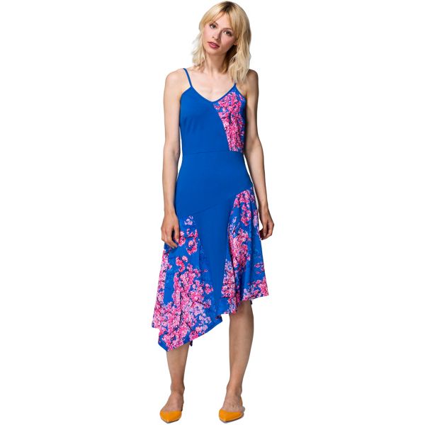 HotSquash Dresses - Cobalt spaghetti strap floral dress in clever fabric