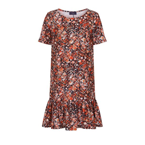 Durable HotSquash Copper flower drop waist dress in cool fresh fabric 62035_HSWD30176 On Sale