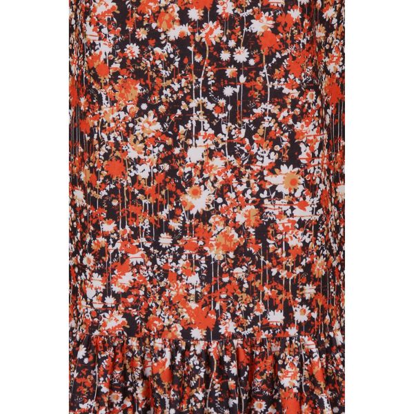 Durable HotSquash Copper flower drop waist dress in cool fresh fabric 62035_HSWD30176 On Sale