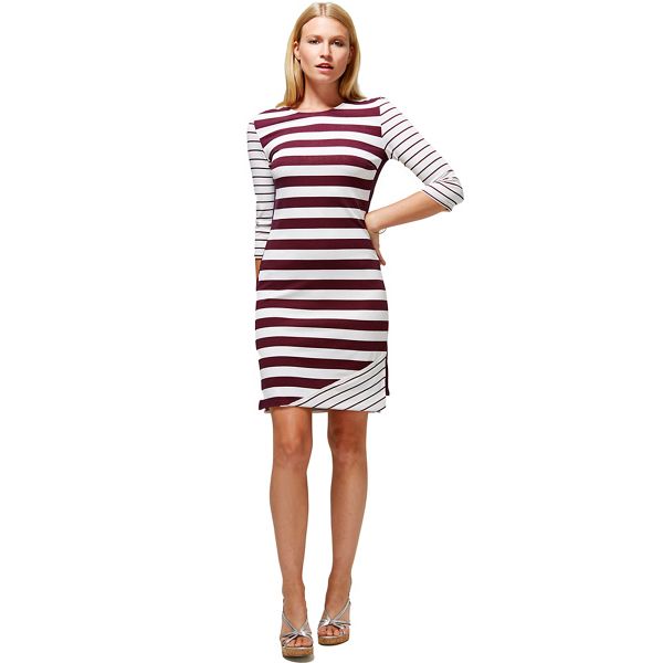 HotSquash Dresses - Damson striped york dress in clever fabric