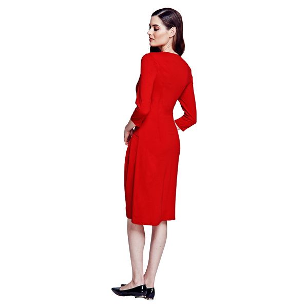 HotSquash Dresses - Long sleeved red knee length dress