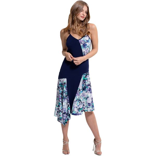HotSquash Dresses - Navy spaghetti strap floral dress in coolfresh fabric