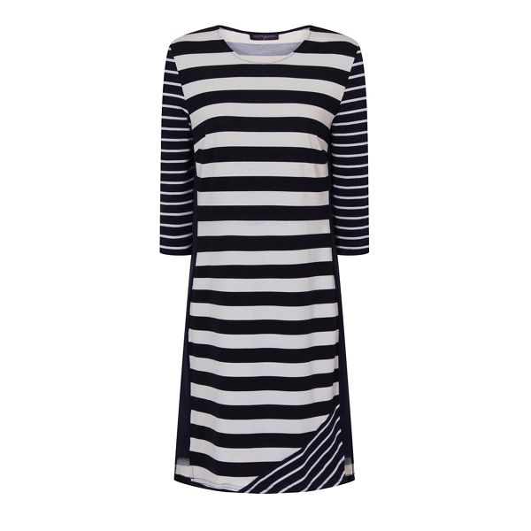 Timeless HotSquash Navy striped york dress in clever fabric 62035_HSWD31494