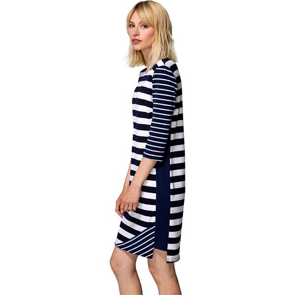 HotSquash Dresses - Navy striped york dress in clever fabric